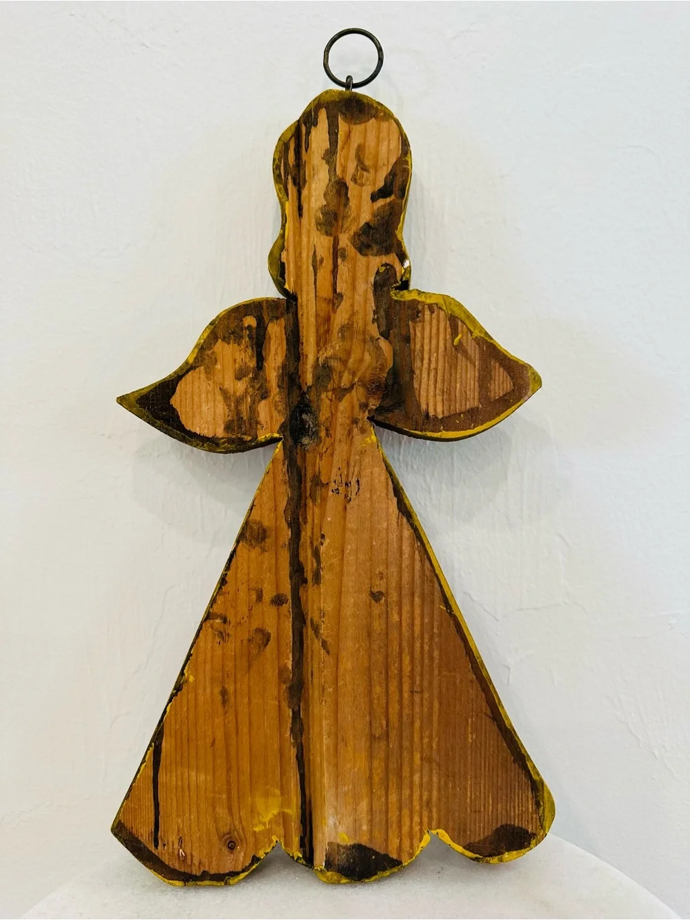 Vintage Hand-Painted Wooden Angel Wall Decor